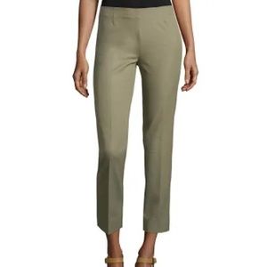 Lafayette 148 Cropped Bleeker Pant in Olive Green Size 12 Trousers Classic Work